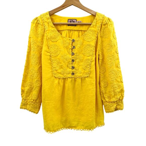 Juicy Couture golden yellow linen blouse - Picture 1 of 4